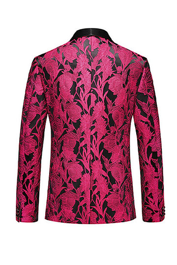 Jacquard Black 3 Pieces Shawl Lapel Men's Suits